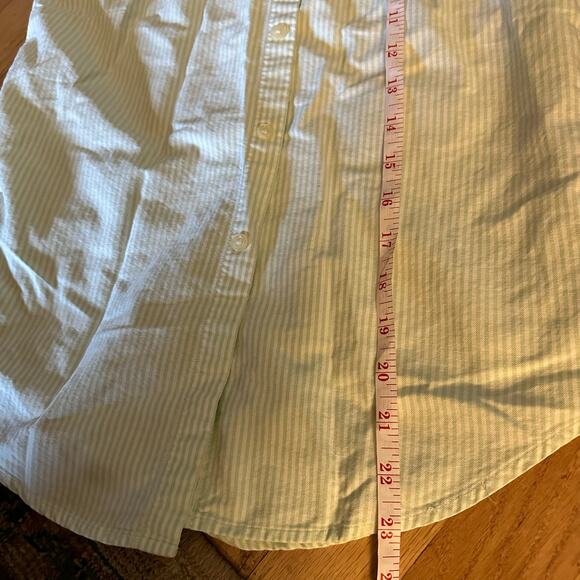 Ralph Lauren Sport 4 Green White Striped Sleeveless Button Up Collared Blouse - Picture 10 of 12